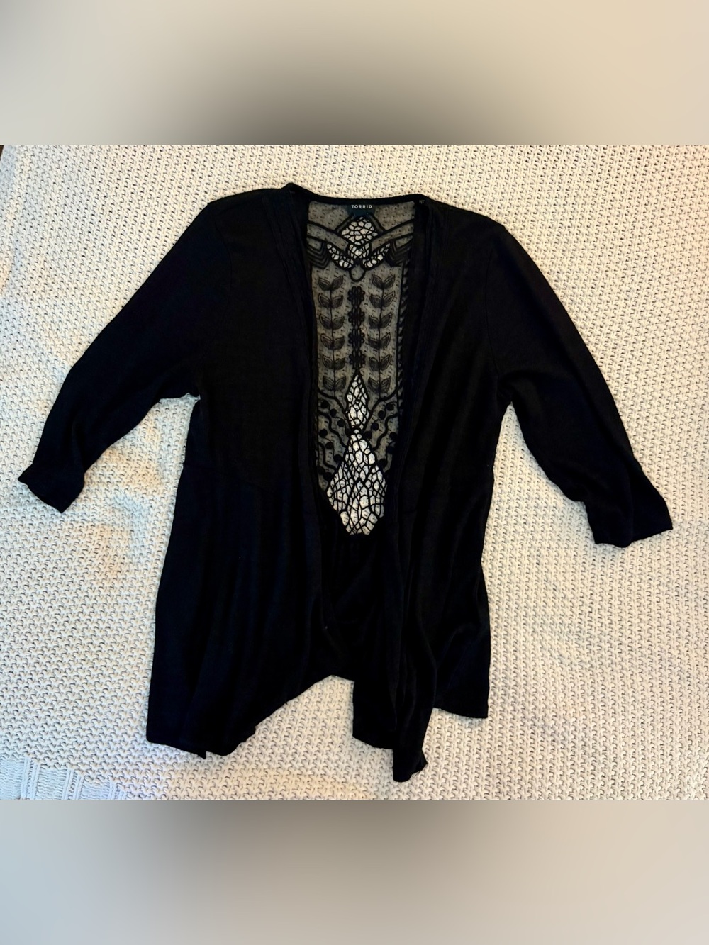 Torrid Black Textured Knit Cardigan
